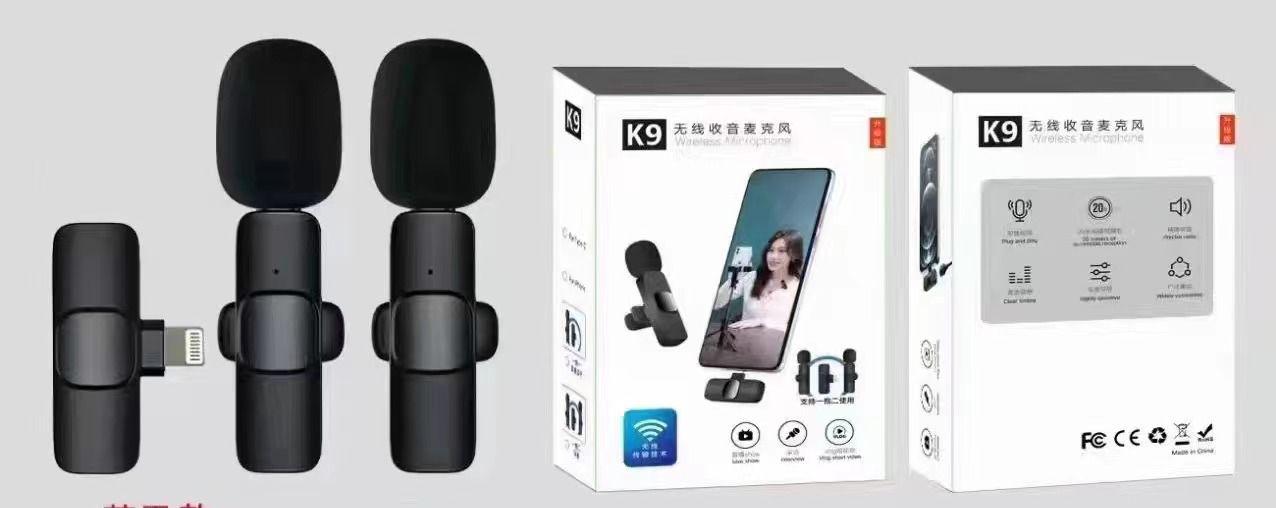 Picture of K9 Wireless Lavalier Microphone Upgraded Plug-Play Auto-Syncs Mic For Vlogs Interview Youtubers (NO APP or Bluetooth Needed)