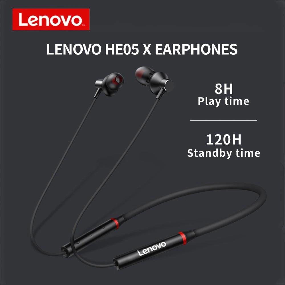 Picture of Lenovo Wireless Headsets HE05X Sport Earphone Magnetic Hanging Bluetooth 5.0 Call noise reduction 8 Hours Music Control - Headphone - Headphone - Ear Phone - Earphone
