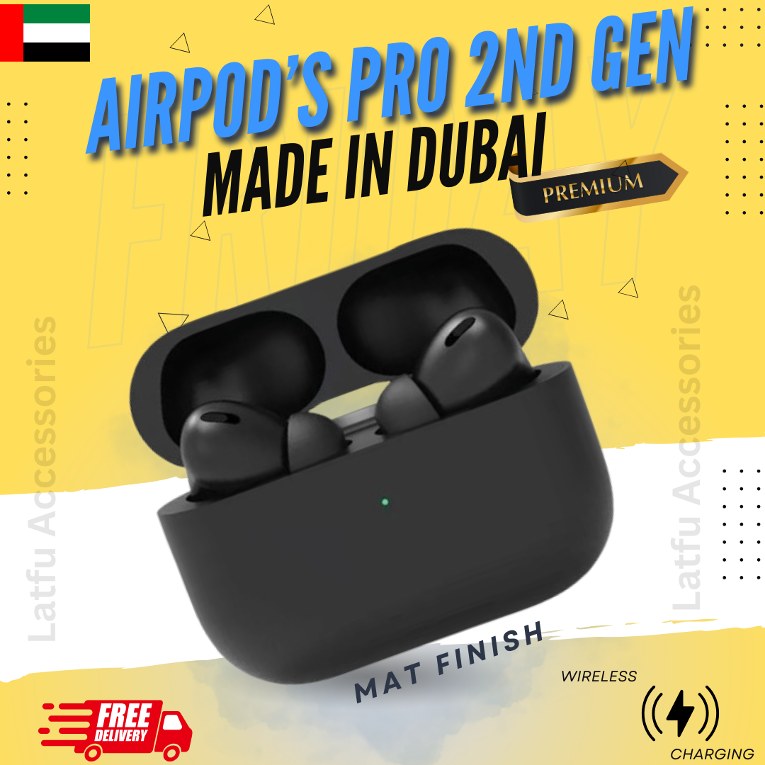 Picture of AirPods Pro 2nd gen Made in Dubai premium  Black Edition Dubai  wireless Earbuds