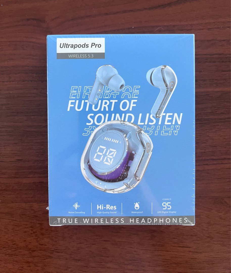 Picture of Ultrapods Pro True Wireless Earbuds with Display Transparent Design, Bluetooth 5.3 Water Proof