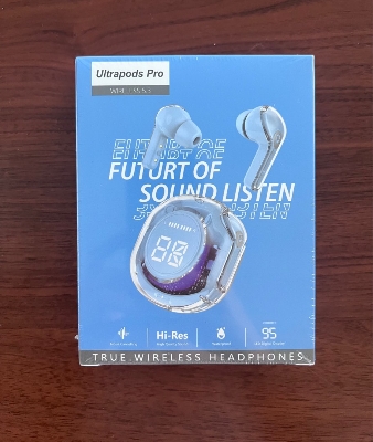 Picture of Ultrapods Pro True Wireless Earbuds with Display Transparent Design, Bluetooth 5.3 Water Proof