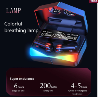 Picture of M28 TWS Bluetooth 5.1 Gaming Headset Dual Mode Wireless Earphones Sports Stereo Sound Low Latency LED Digital Display Smart Touch Earphone