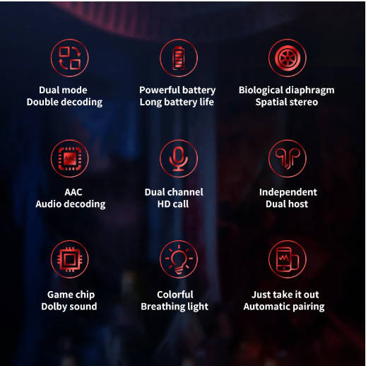 Picture of M28 TWS Bluetooth 5.1 Gaming Headset Dual Mode Wireless Earphones Sports Stereo Sound Low Latency LED Digital Display Smart Touch Earphone