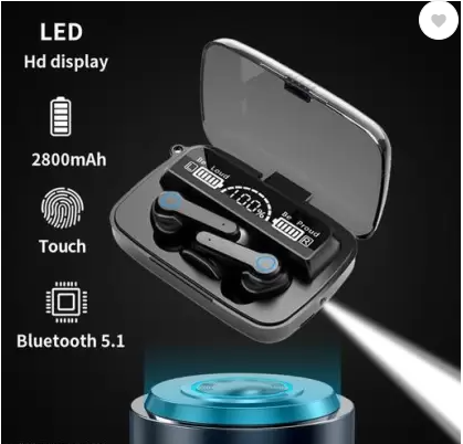 Picture of M19 Wireless Earbuds 5.1 Bluetooth Headphones Touch Control with Wireless Charging Case IPX8 Waterproof TWS Stereo Earphones in-Ear Built-in Mic Headset