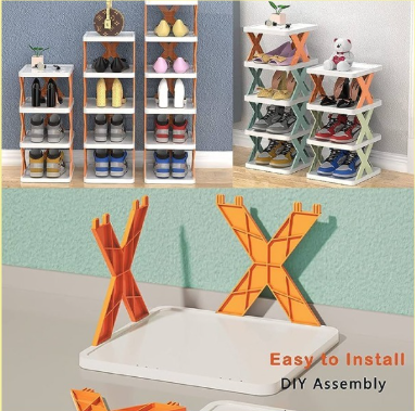 Picture of 5Layers-New multi-functional household foldable shoe cabinet, home balcony toy foldable storage unit