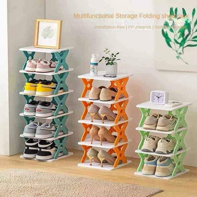 Picture of 5Layers-New multi-functional household foldable shoe cabinet, home balcony toy foldable storage unit