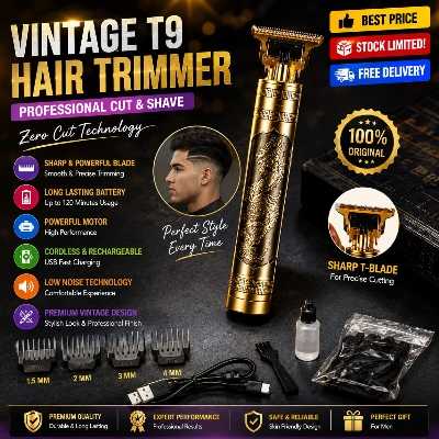 Picture of Vintage T9 Hair Cutting Machine Hair Trimmer Electric Hair Clippers Shaver Beard Trimmer Men Hair Cutting T Style Machine Rechargeable Hair Trimmer by latfu accessories