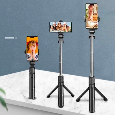 Picture of XT-02 S03/R1 Bluetooth Wireless Remote Selfie Stick Holder Extendable Foldable Handheld Monopod Selfie Stick with Tripod Stand By Latfu