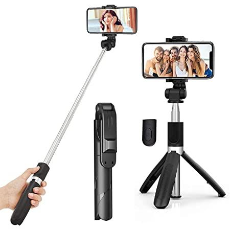 Picture of XT-02 S03/R1 Bluetooth Wireless Remote Selfie Stick Holder Extendable Foldable Handheld Monopod Selfie Stick with Tripod Stand By Latfu