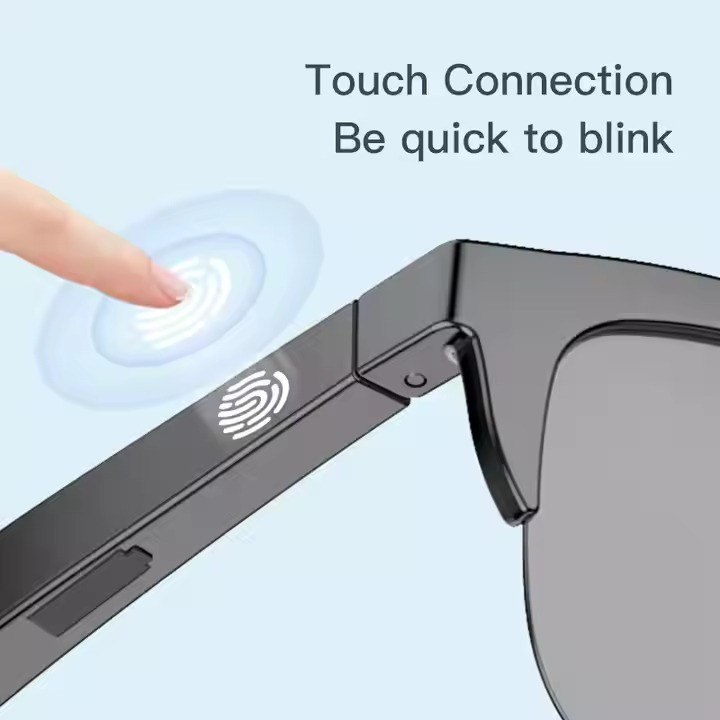 Picture of Unisex Smart Sunglasses with Hi-Res Audio, HD UV Protection, Wireless Calls & Music, Long Battery Life, Rechargeable, Touchpad Control By Latfu