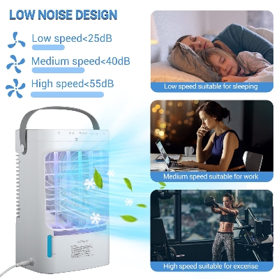 Picture of Air Conditioner Cooling Fan With 5 Sprays 7 Color Light Portable Fan Air Cooler Kipas Mini Fan Air Humidifier By Latfu
