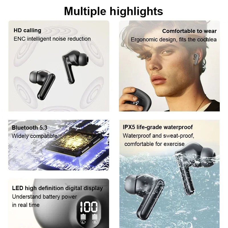 Picture of S510 TWS Wireless Bluetooth Headphones 5.3 Bluetooth Wireless Earbuds on Ultra-Long Life Battery in-Ear Bluetooth Headset By ByteBox