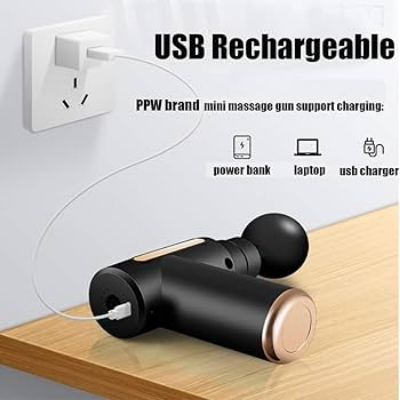 Picture of Mini Electric Massage Gun Portable Deep Tissue Massage Gun - Pain Relief USB Rechargeable Body Massager by Latfu