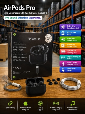 Picture of AirPods Pro 2nd genaration Made in Dubai Wireless Charging Bluetooth Earbuds
