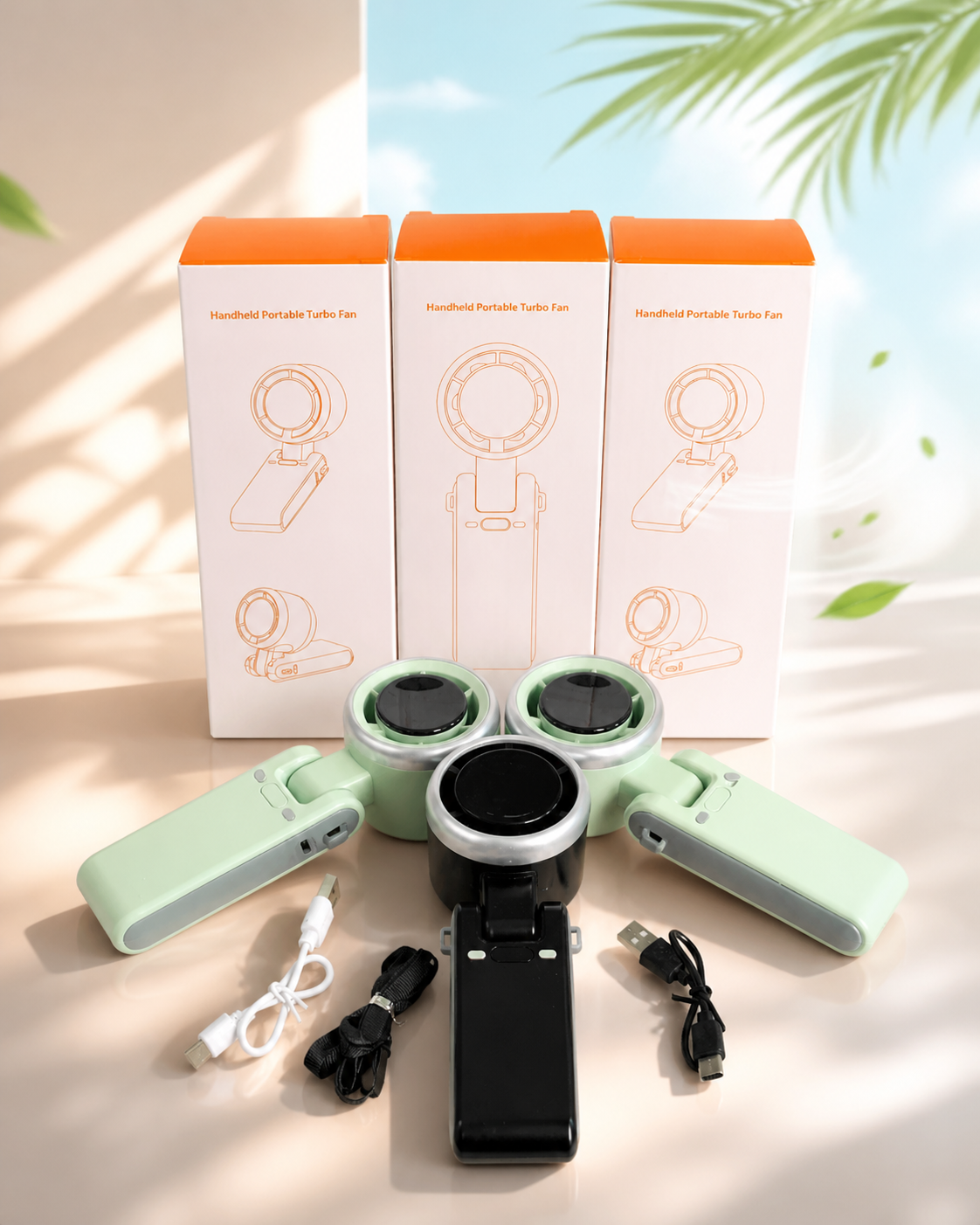 Picture of Premium Mini Turbo Fan 1800mAh USB Rechargeable Handheld Fan – Portable, Strong Airflow, Low Noise