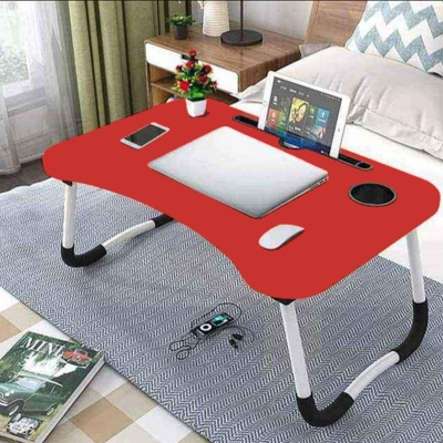 Picture of Foldable Home Laptop/Notebook Stand Desk/Table for Study- Wood Color