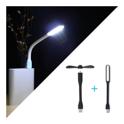 Picture of 2 in 1 USB Fan-LED Light Flexible Portable Mini Fan USB LED Light Lamp For Power Bank ,Laptop