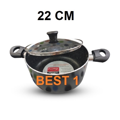 Picture of Prestiege INDUCTION Casserole/ SOS Pan with Glass Cover 22-36 CM (MULTIPLE COLOR) (Grey22)