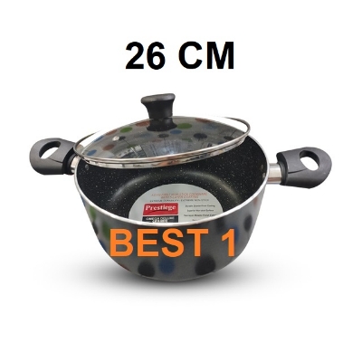 Picture of Prestiege INDUCTION Casserole/ SOS Pan with Glass Cover 22-36 CM (MULTIPLE COLOR) (Grey26)