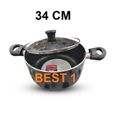Picture of Prestiege INDUCTION Casserole/ SOS Pan with Glass Cover 22-36 CM (MULTIPLE COLOR) (Grey34)