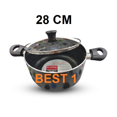 Picture of Prestiege INDUCTION Casserole/ SOS Pan with Glass Cover 22-36 CM (MULTIPLE COLOR) (Grey28)