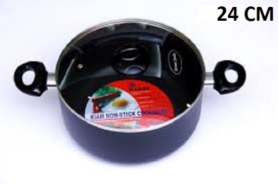 Picture of Kiam Non Stick Casserole (Sauce Pan) With Glass Lid (20cm-36cm) (Grey24)