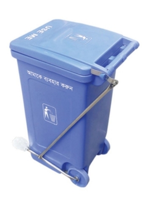 Picture of 120 Liter Big Size Plastic Made PADDLE / NONPADDLE Wheel System Garbage & Recycle Trash Bin / Chaka Dustbin (PADDLE)