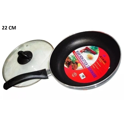 Picture of Kiam Non Stick Fry Pan With Glass Lid (20cm-28cm) (Grey22)