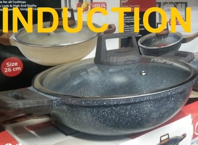 Picture of Kiam Marble Coated Karai With Glass Lid 28cm (DIECAST28)
