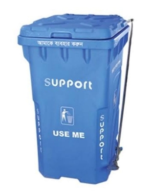Picture of 240 Liter Big Size Plastic Made  PADDLE / NONPADDLE Wheel System Garbage & Recycle Trash Bin / Chaka Dustbin Pedel (PADDLE)