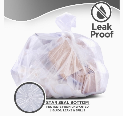 Picture of CLEAR Polibag / Trash Bag / Poly Bag / Garbage Bag / Moyla Felar Bag (52"x 32") (CLEAR25PCS)