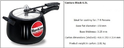 Picture of Hawkins Contura Pressure Cooker 1.5 Liter - 6.5 Liter BLACK (Ash6)