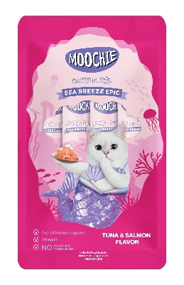 Picture of Moochie Treat for Cats and Kittens Sea Breeze Epic Tuna & Katsuobushi Flavor 15 G Pouch (25PCS)