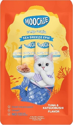 Picture of Moochie Treat for Cats and Kittens Sea Breeze Epic Tuna & Katsuobushi Flavor 15G Pouch (5PCS)