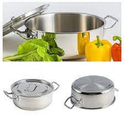 Picture of Stainless Steel Curry Sauce Pot with SS Lid and Handle 304 FOOD GRADE (Silver26CM)