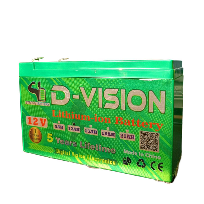 Picture of 12 Volt 12ah battery D Vision Lithium-ion cell BMS Protection with 1 Years Grunte