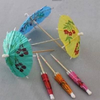 Picture of Cake umbrella 5 pieces /mini decoration umbrella/Juice glass Umbrella for using CAKE/JUICE DECORATION-5pc -Multicolor