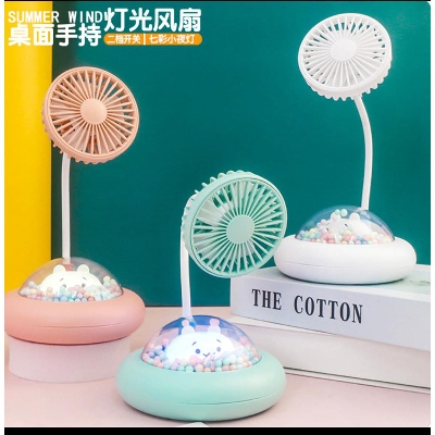 Picture of Mini Table Fan USB Rechargeable Portable Electric Small Fan Summer Outdoor Travel Hanging Bendable Cooling Fans - Multicolor