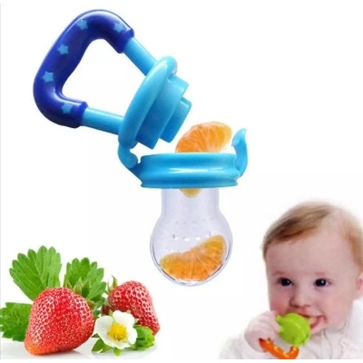 Picture of Baby Pacifier Nipple Feeder Newborn Infant Soother Fresh Fruit Food Milk Nibbler Feeder Safety Silicone Toddlers Puting Teat - Multicolor