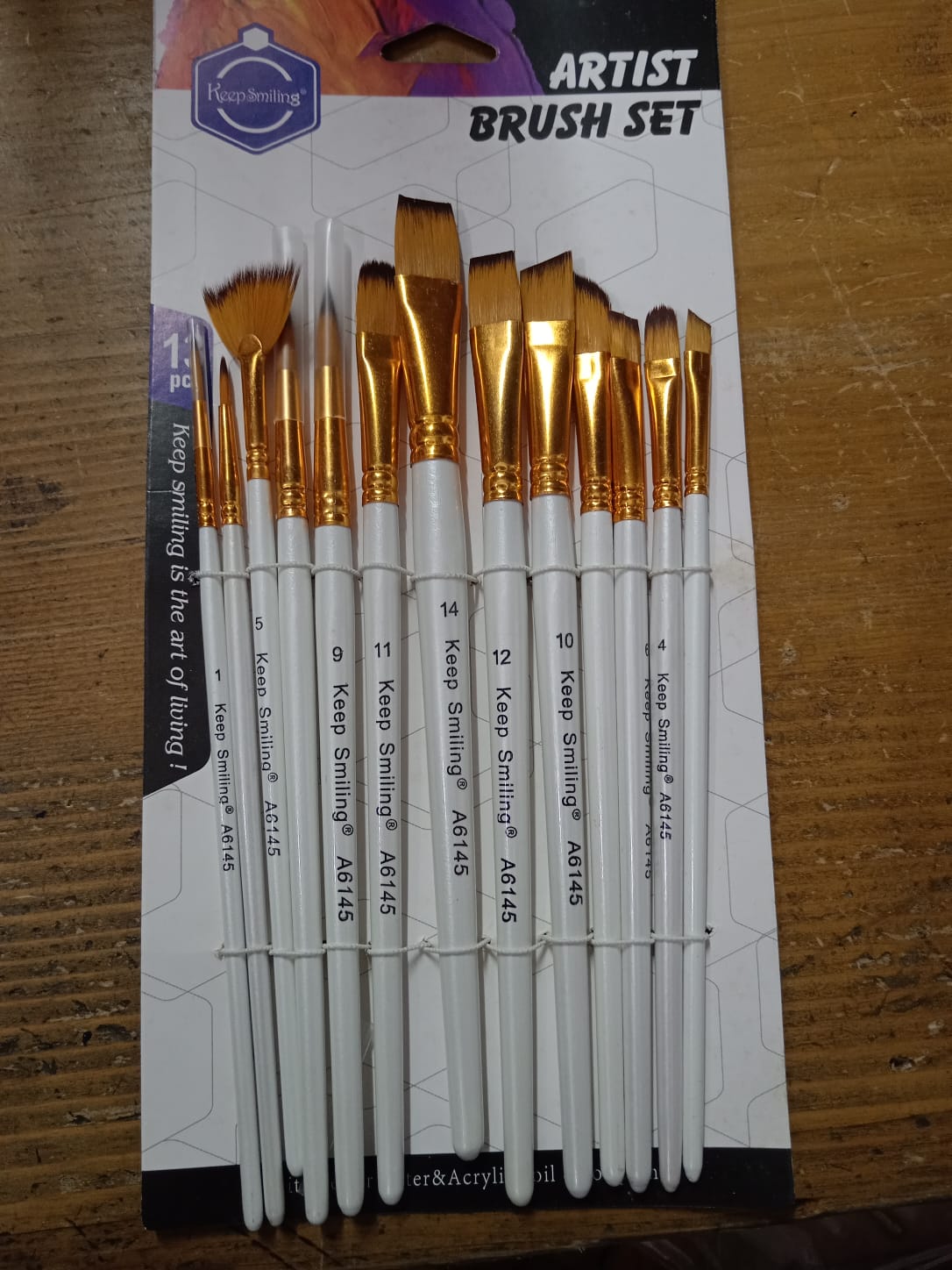Picture of Artist Brush Paint Brush 12&14  pcs Mix set Blue Color Suitable for Water & Acrylic & Oil color paint