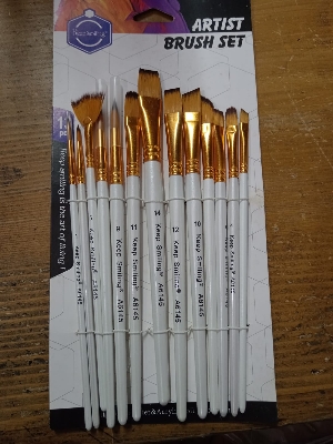 Picture of Artist Brush Paint Brush 12&14  pcs Mix set Blue Color Suitable for Water & Acrylic & Oil color paint