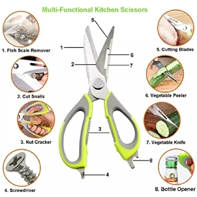 Picture of 8-In-1 Multifunctional Kitchen Scissors - Vegetable Cutter