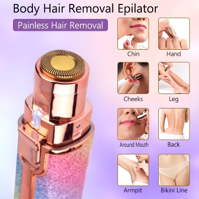 Picture of Rechargeable Gilitter Rainbow 2 in 1 Women Hair Remover Waterproof and Detachable Head - Multicolor