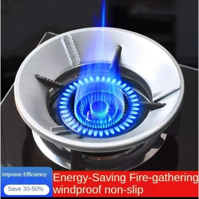 Picture of Energy Saving Gas Stove Cover Windproof Disk Windshield Bracket Universal Round Shape - রূপা