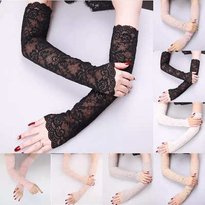 Picture of Sexy Women Arm Sleeves, hand gloves for women Fishnet Long Gloves with Thumb Hole