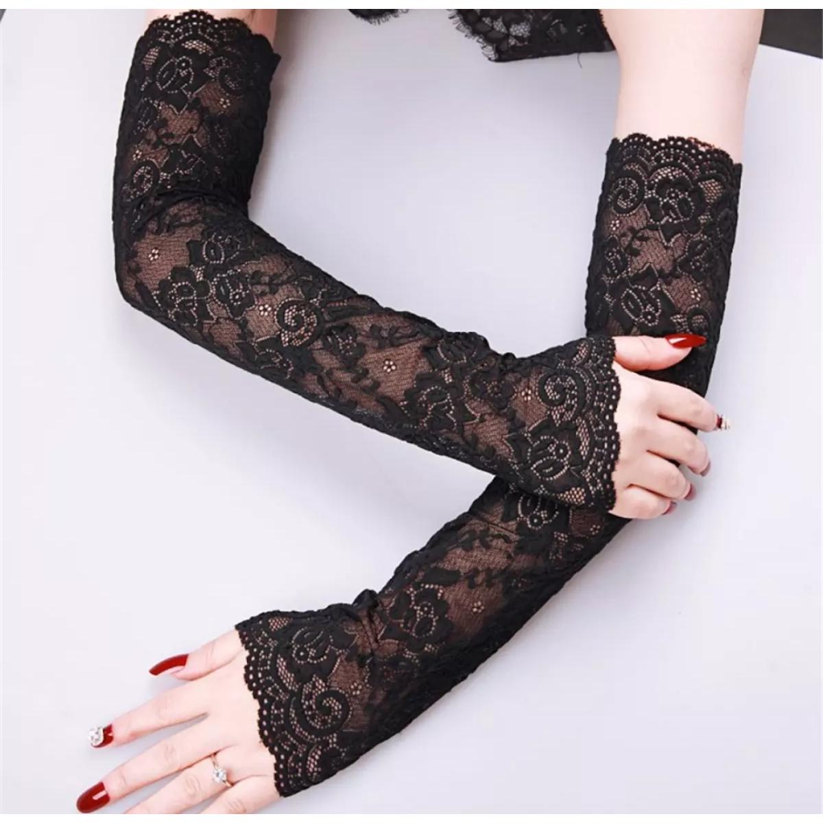 Picture of Sexy Women Arm Sleeves, hand gloves for women Fishnet Long Gloves with Thumb Hole