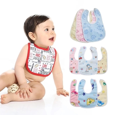 Picture of Baby Bib Fashionable Cotton Bibs For Baby - 1 Pcs (Colour As Per Stock) - Multicolor