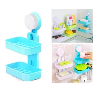 Picture of Double layer soap box holder shape: square plastic - Upscaled Quality - Less Maintance - Multicolor