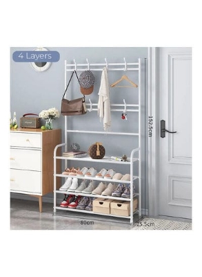 Picture of 1pcs new Stainless Steel Coat And Shoes Rack White - White