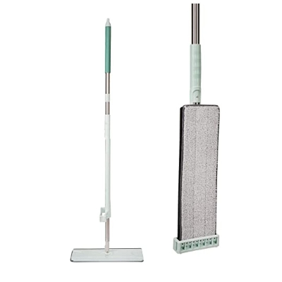 Picture of Konco Mop Floor Cleaning Microfiber Mop Squeeze Flat Mop 360 Rotation Spin Mop Wet/Dry Floor Cleaning Hand Wash Free - Sky